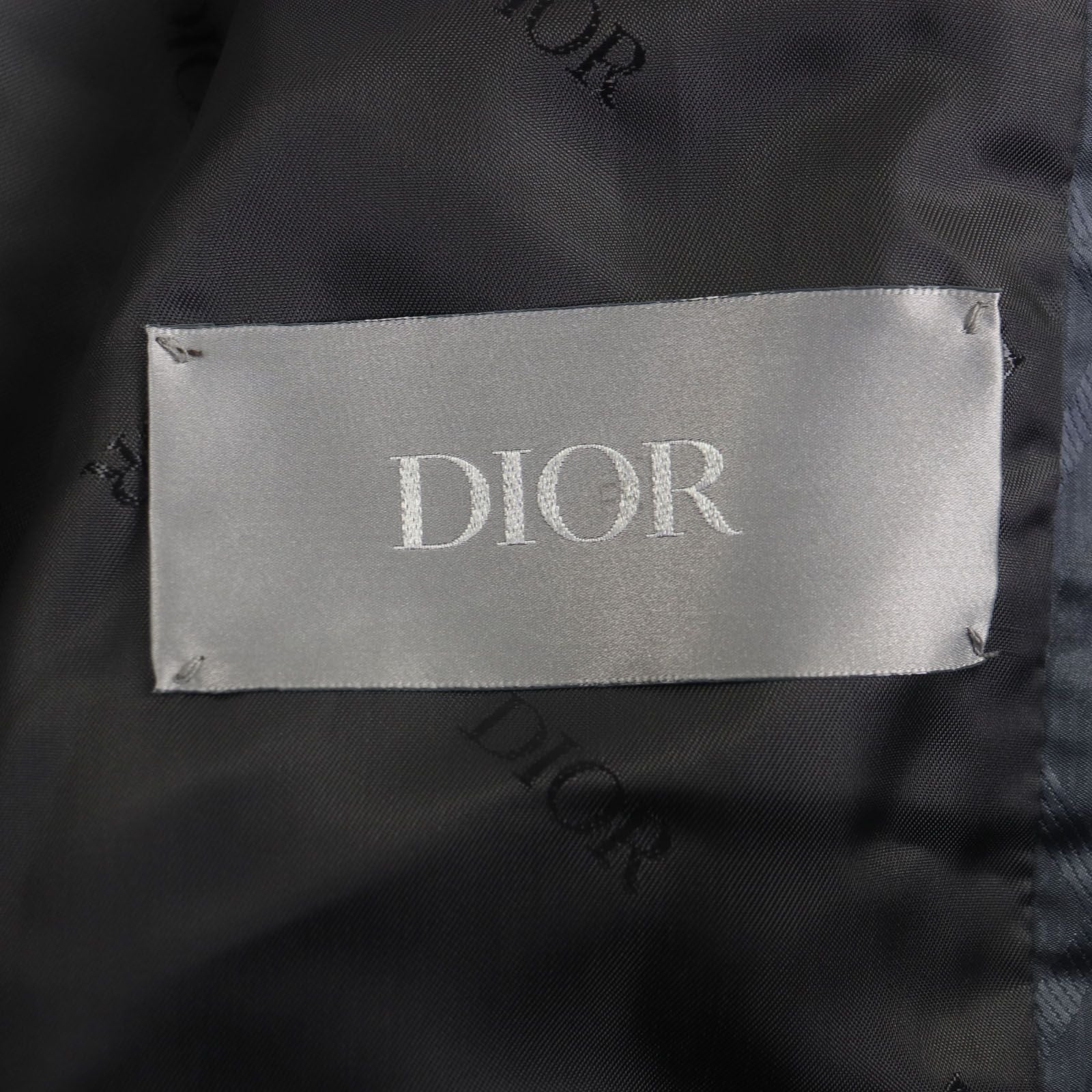 DIOR HOMME CD Diamond Double Zip Bomber Jacket Blue Grey Size 50 Made in Italy