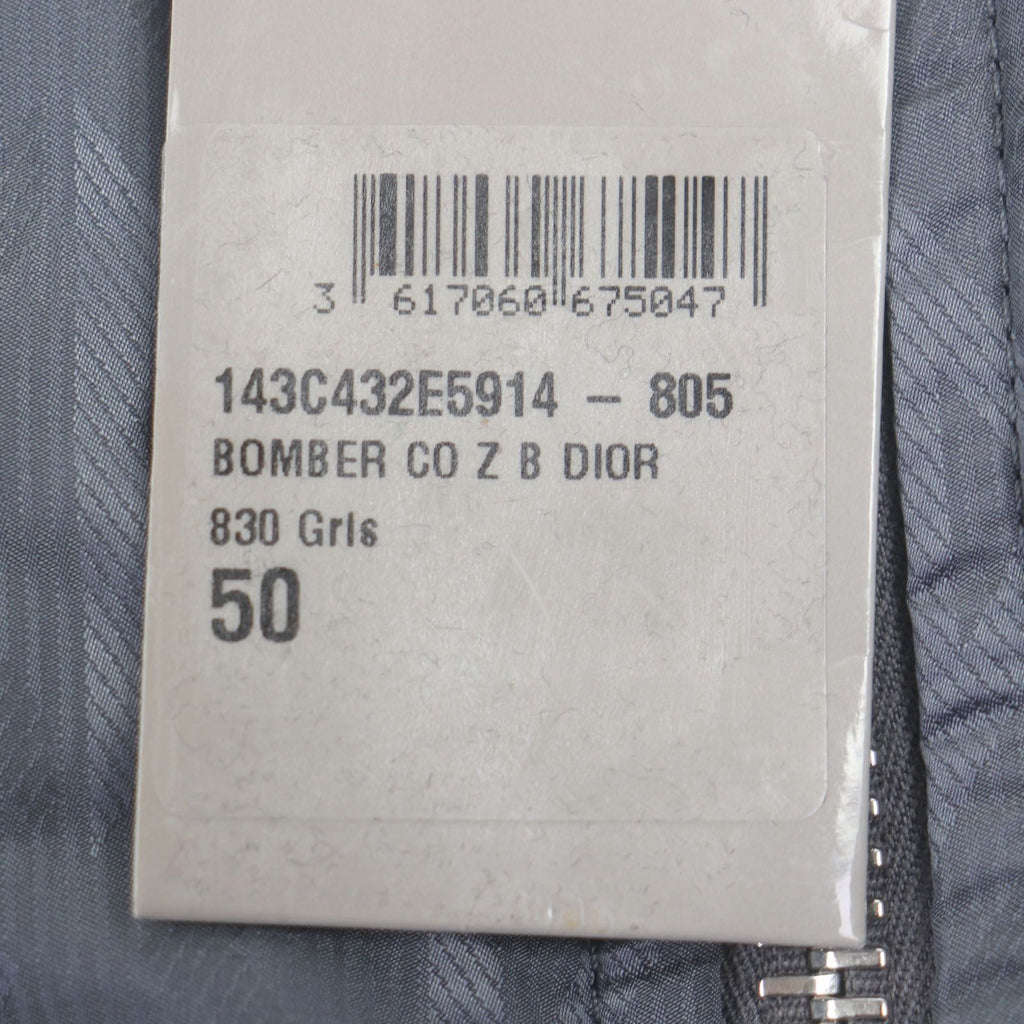 DIOR HOMME CD Diamond Double Zip Bomber Jacket Blue Grey Size 50 Made in Italy