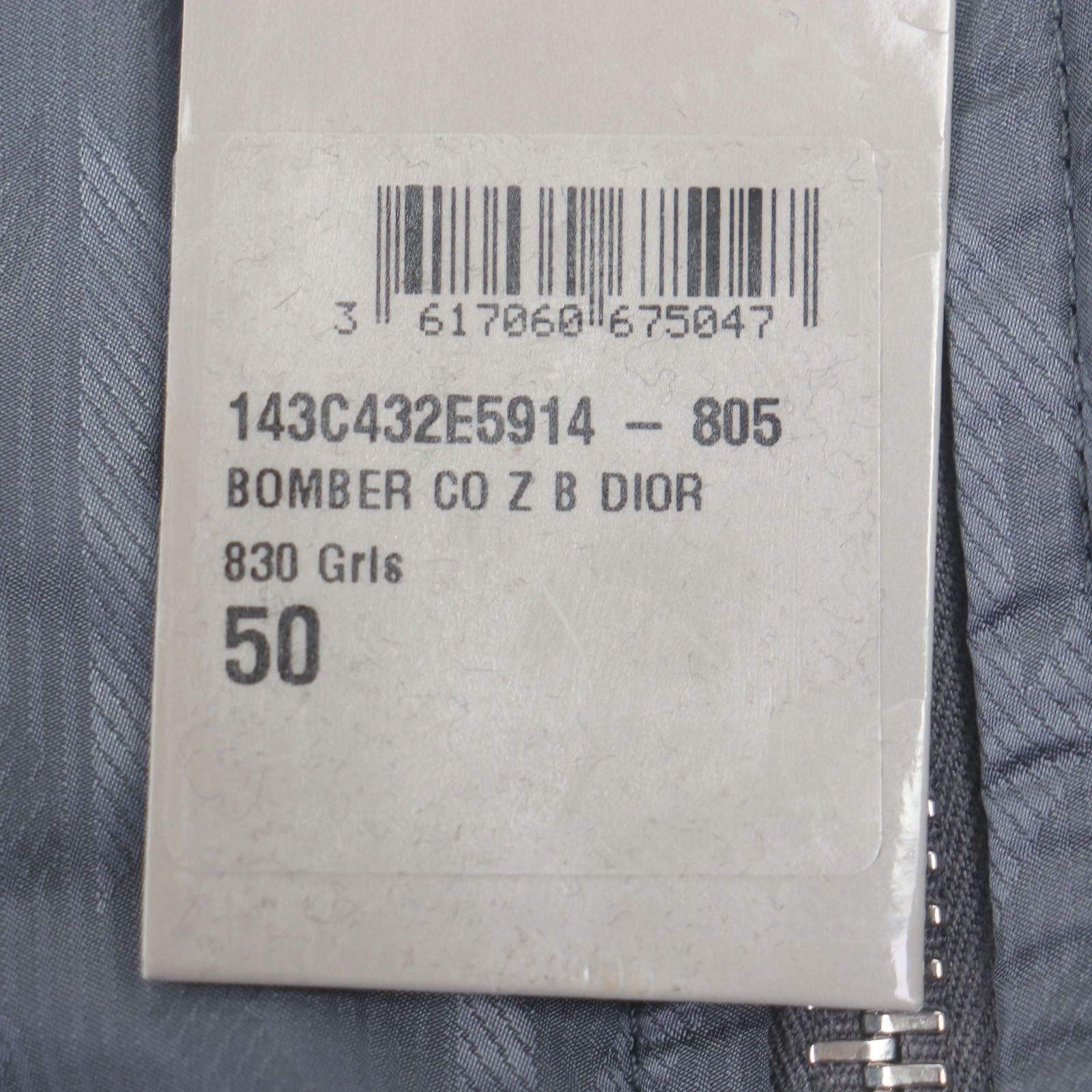 DIOR HOMME CD Diamond Double Zip Bomber Jacket Blue Grey Size 50 Made in Italy