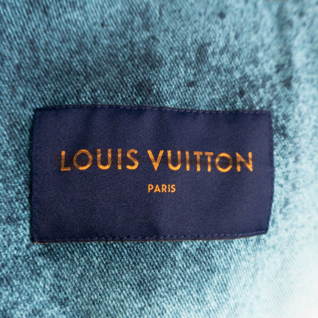 NWT LOUIS VUITTON 23SS Spray Monogram Denim Trucker Jacket Size 48
