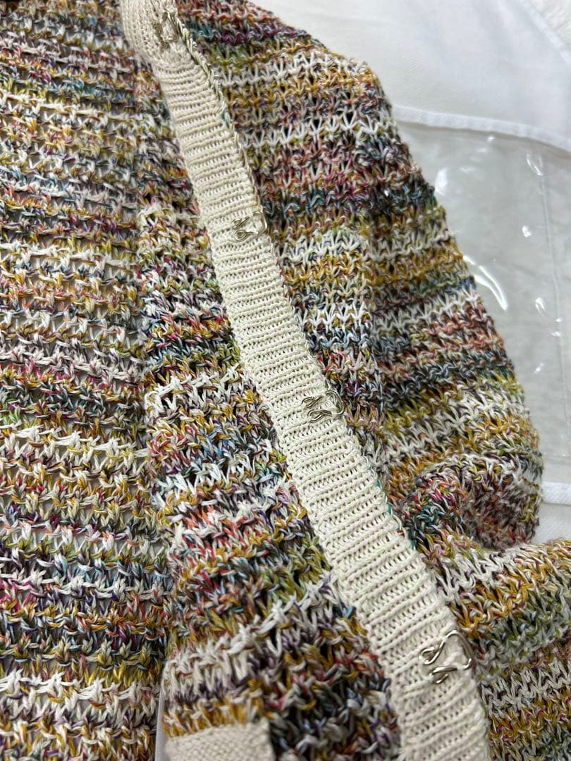 CHANEL P55 Collarless Multicolor Tweed Jacket Size 34