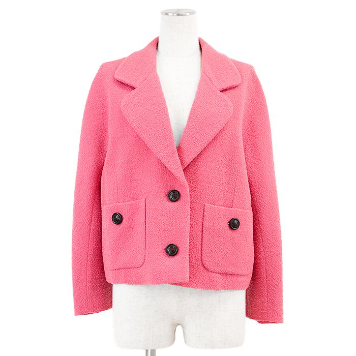 GUCCI GG Interlocking Button Wool Boucle Cropped Jacket Relaxed Fit Size 36