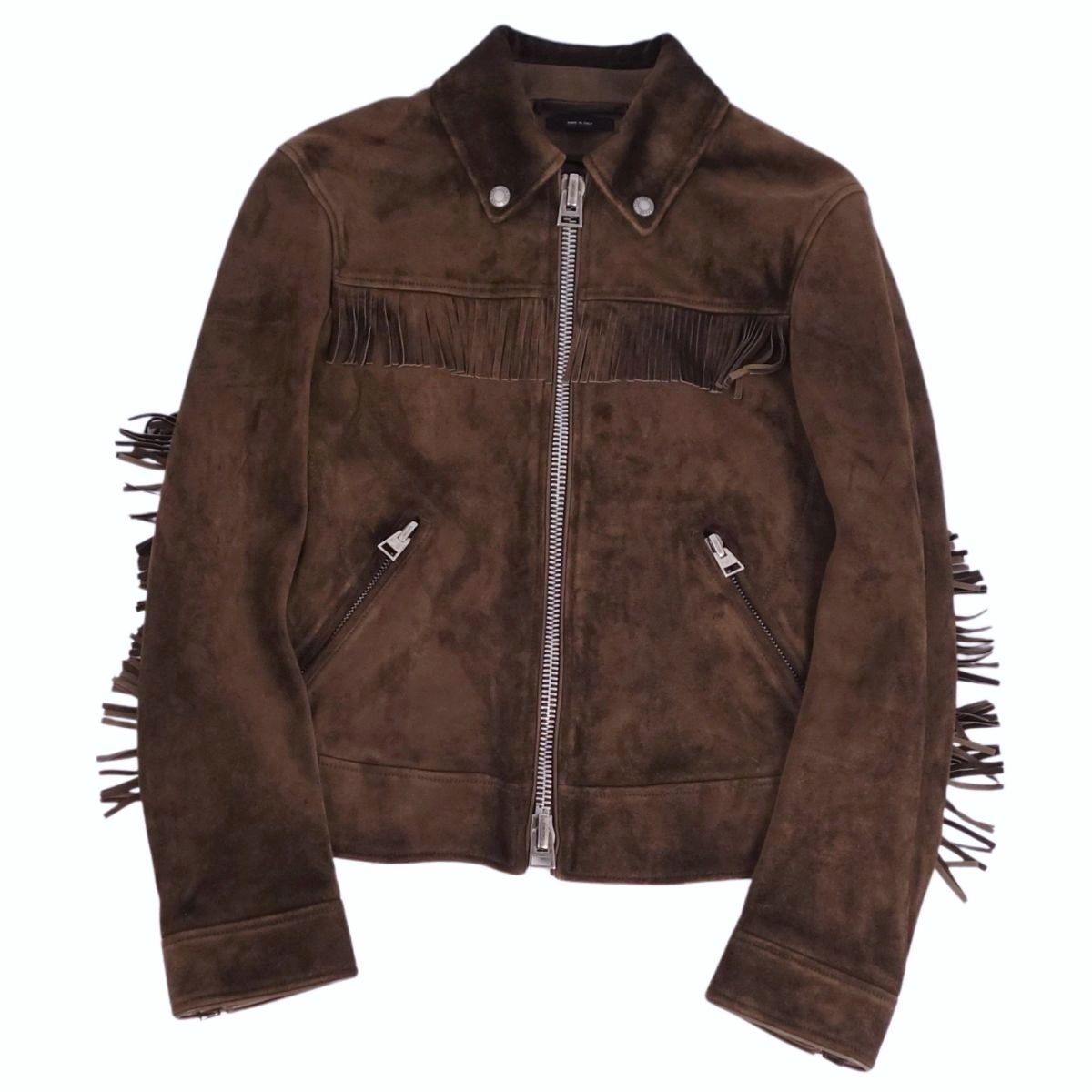 TOM FORD Western Fringe Leather Jacket Size 44 (XS)
