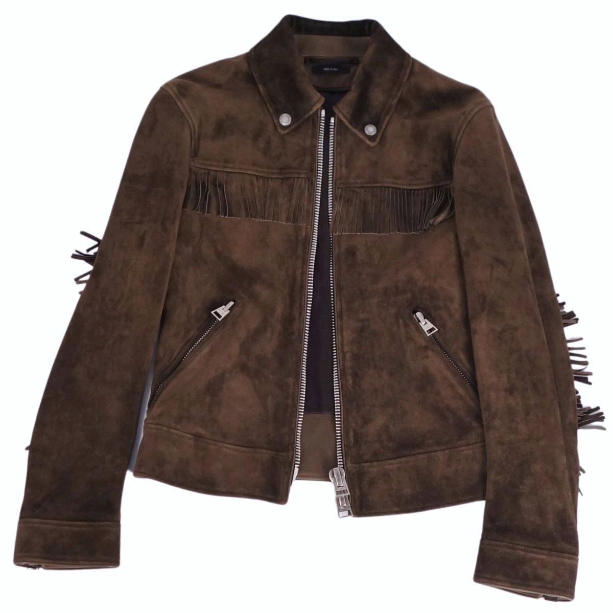 TOM FORD Western Fringe Leather Jacket Size 44 (XS)