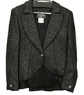 CHANEL Glitter Shiny Jacket Black Size 42