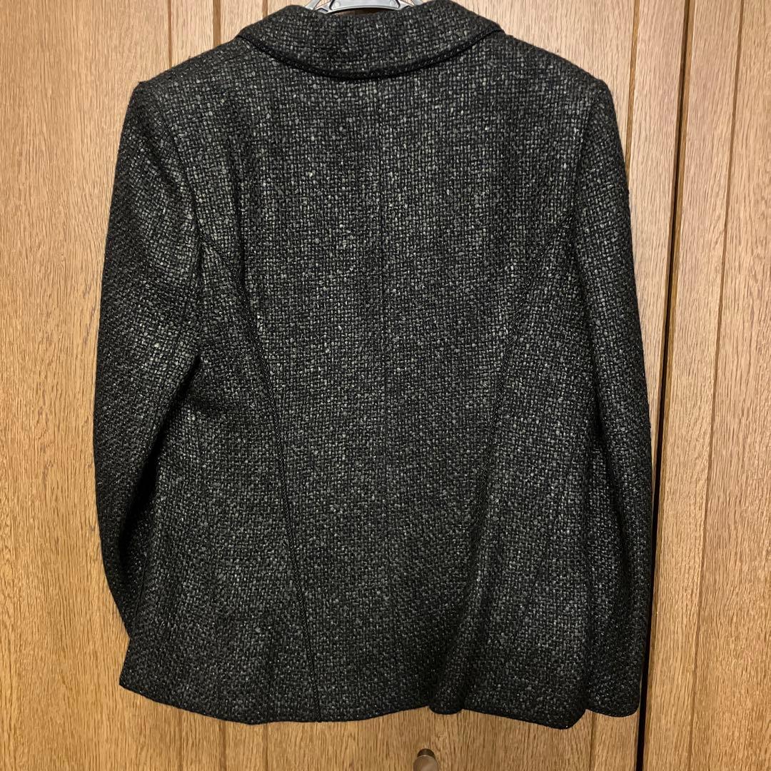 CHANEL Glitter Shiny Jacket Black Size 42