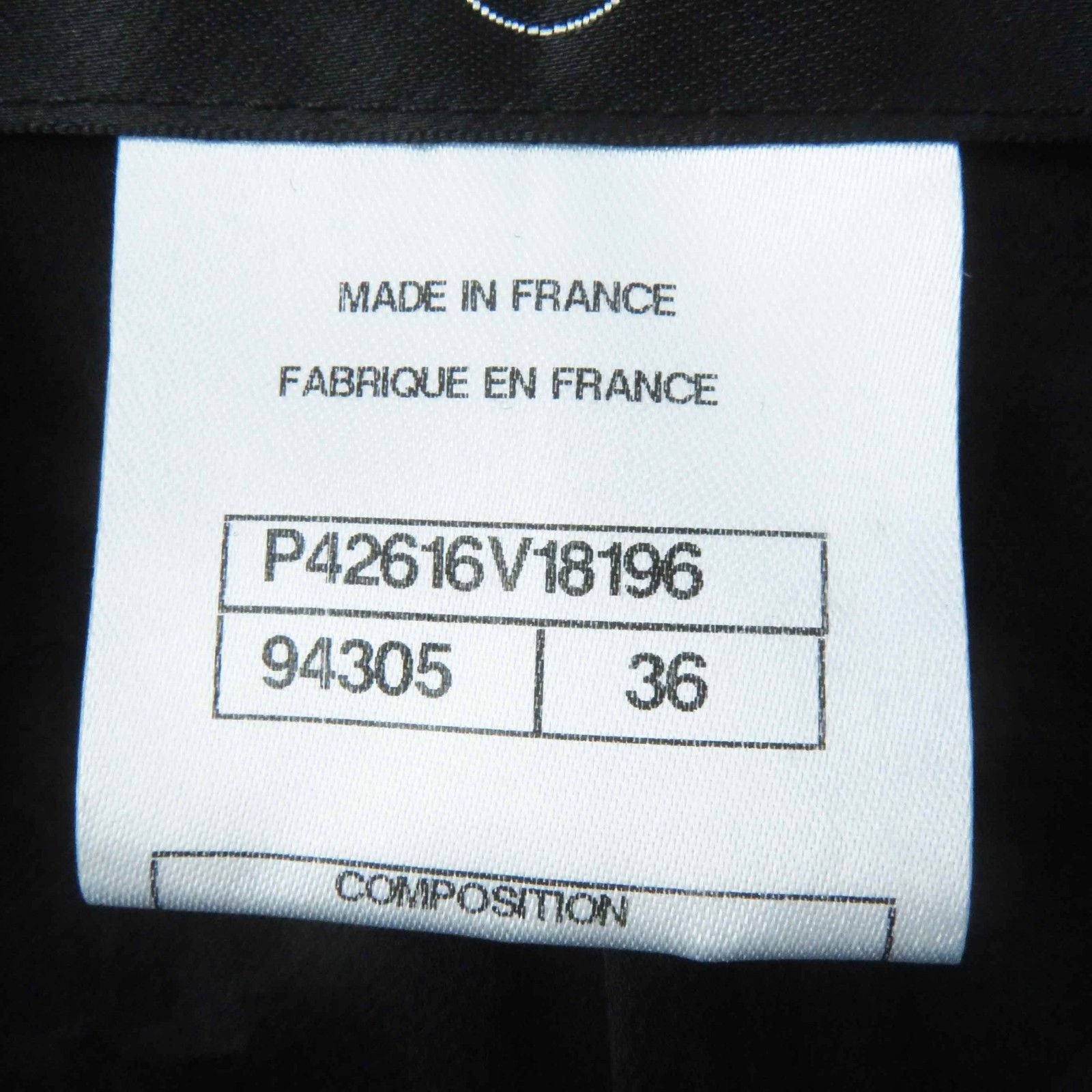 CHANEL Wool Nylon Tweed Jacket & Skirt Setup Rhinestone CC Button Plate Black Size 36/34
