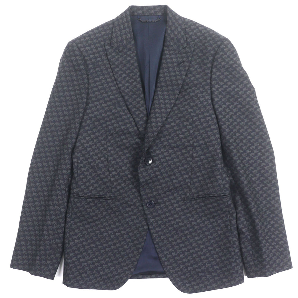 LOUIS VUITTON 23AW Pont Neuf Fit LV Logo All-Over Single Tailored Jacket Navy Size 46