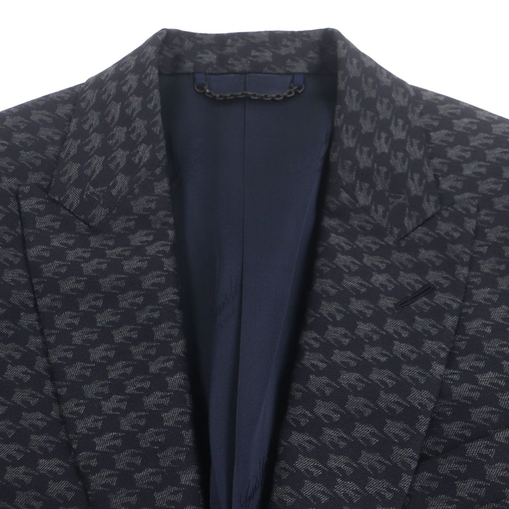 LOUIS VUITTON 23AW Pont Neuf Fit LV Logo All-Over Single Tailored Jacket Navy Size 46