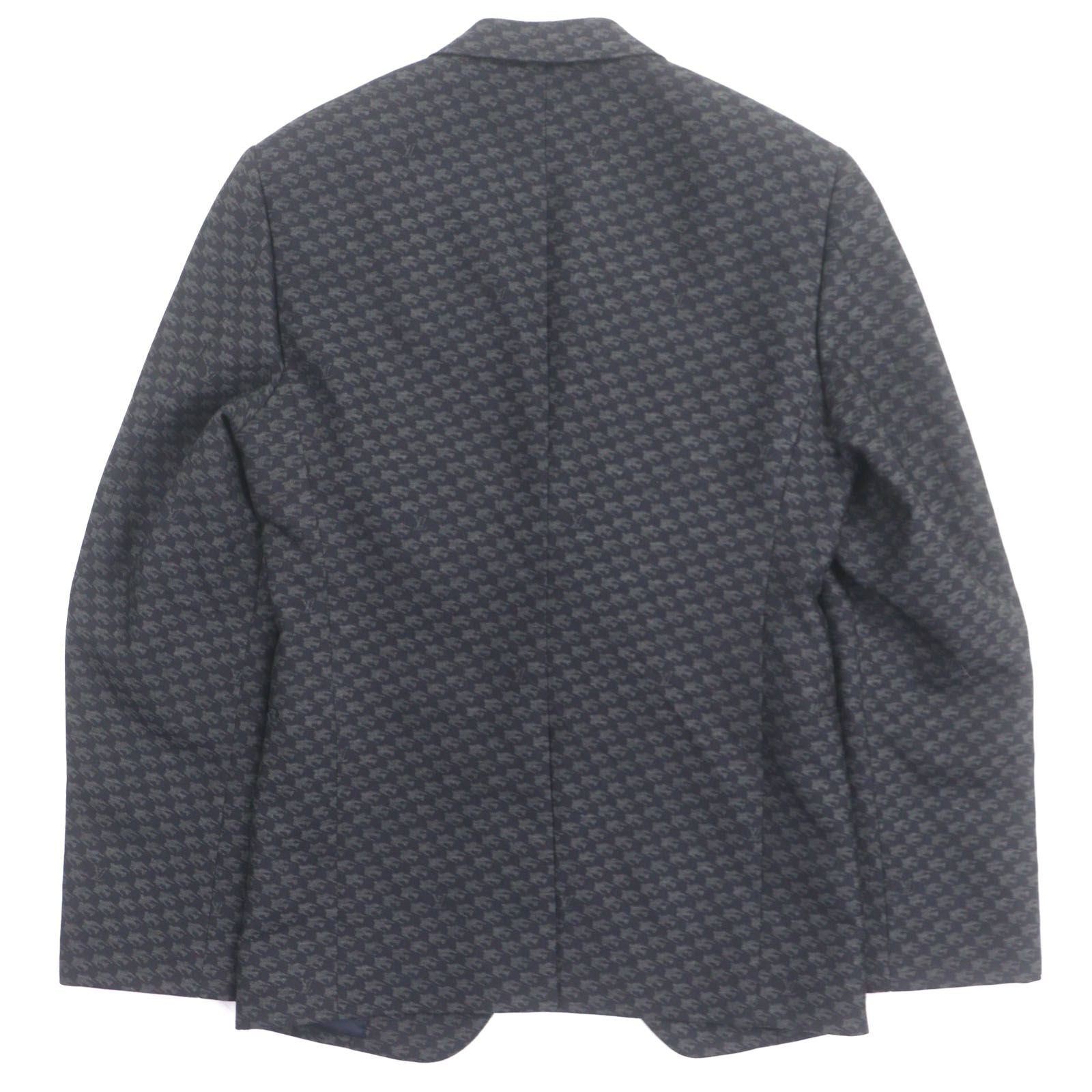 LOUIS VUITTON 23AW Pont Neuf Fit LV Logo All-Over Single Tailored Jacket Navy Size 46