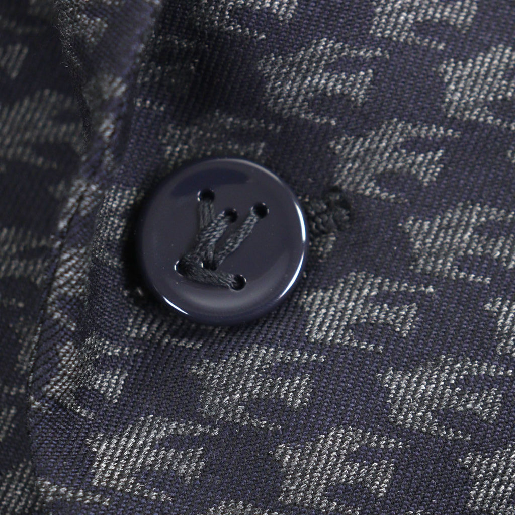 LOUIS VUITTON 23AW Pont Neuf Fit LV Logo All-Over Single Tailored Jacket Navy Size 46