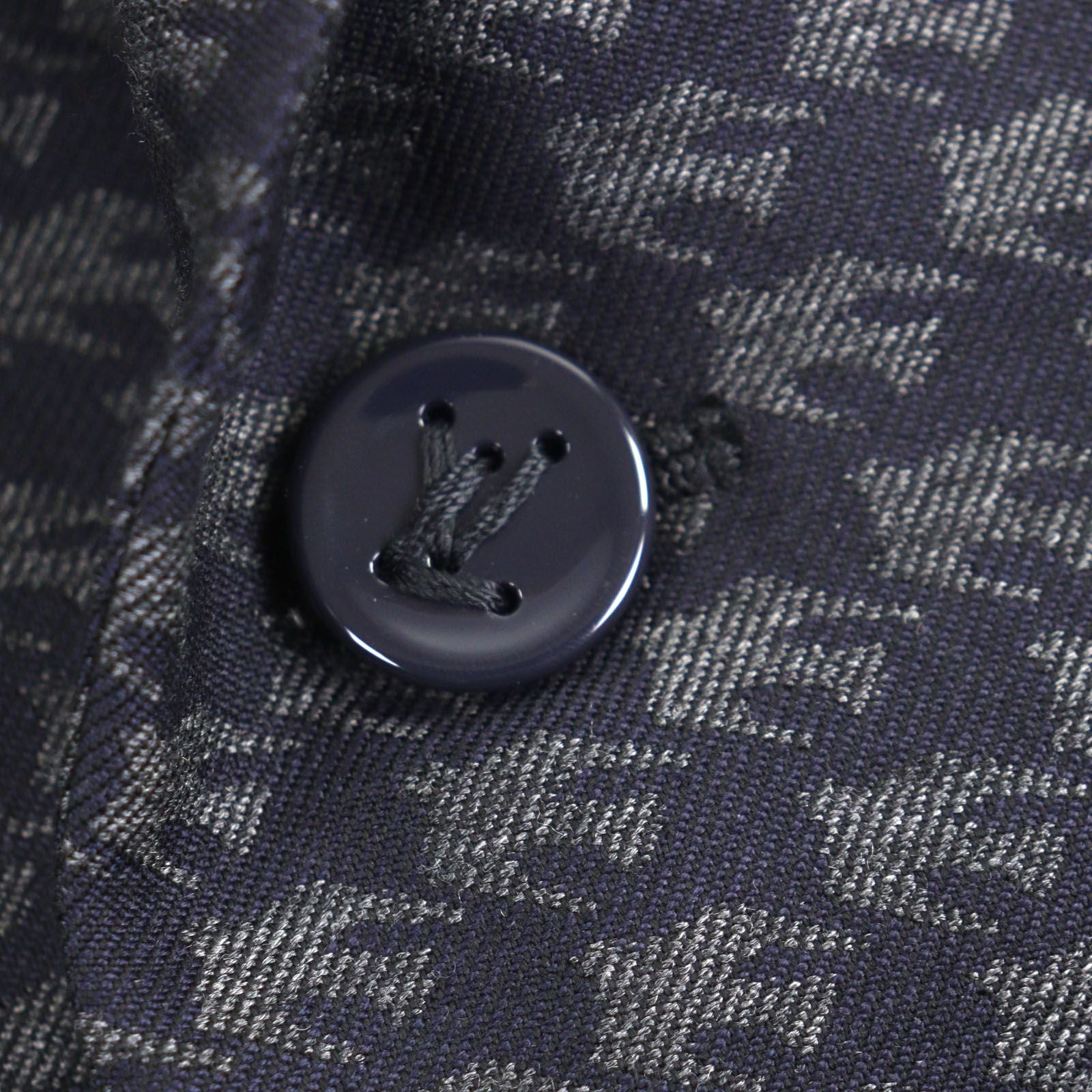 LOUIS VUITTON 23AW Pont Neuf Fit LV Logo All-Over Single Tailored Jacket Navy Size 46