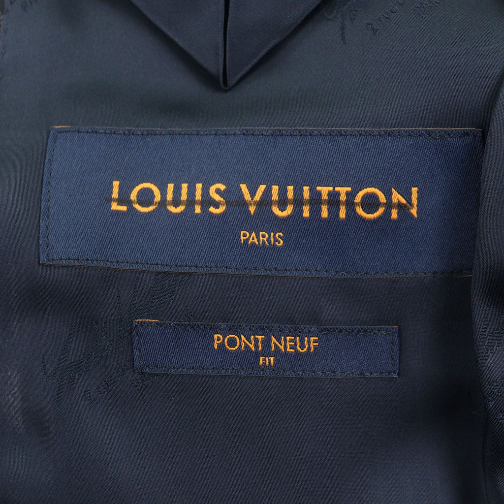 LOUIS VUITTON 23AW Pont Neuf Fit LV Logo All-Over Single Tailored Jacket Navy Size 46