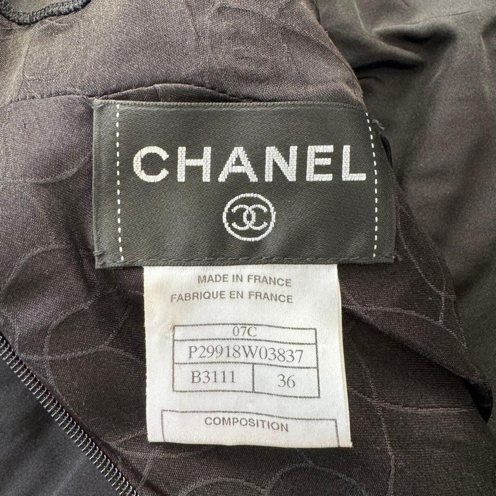 CHANEL Camellia Ribbon Dress CC Mark Hardware Size 36 Unworn
