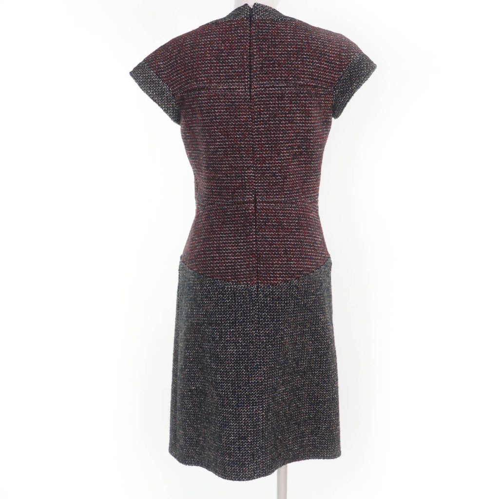 CHANEL 14B Lion CC Button Short Sleeve Tweed Dress Multicolor Size 36