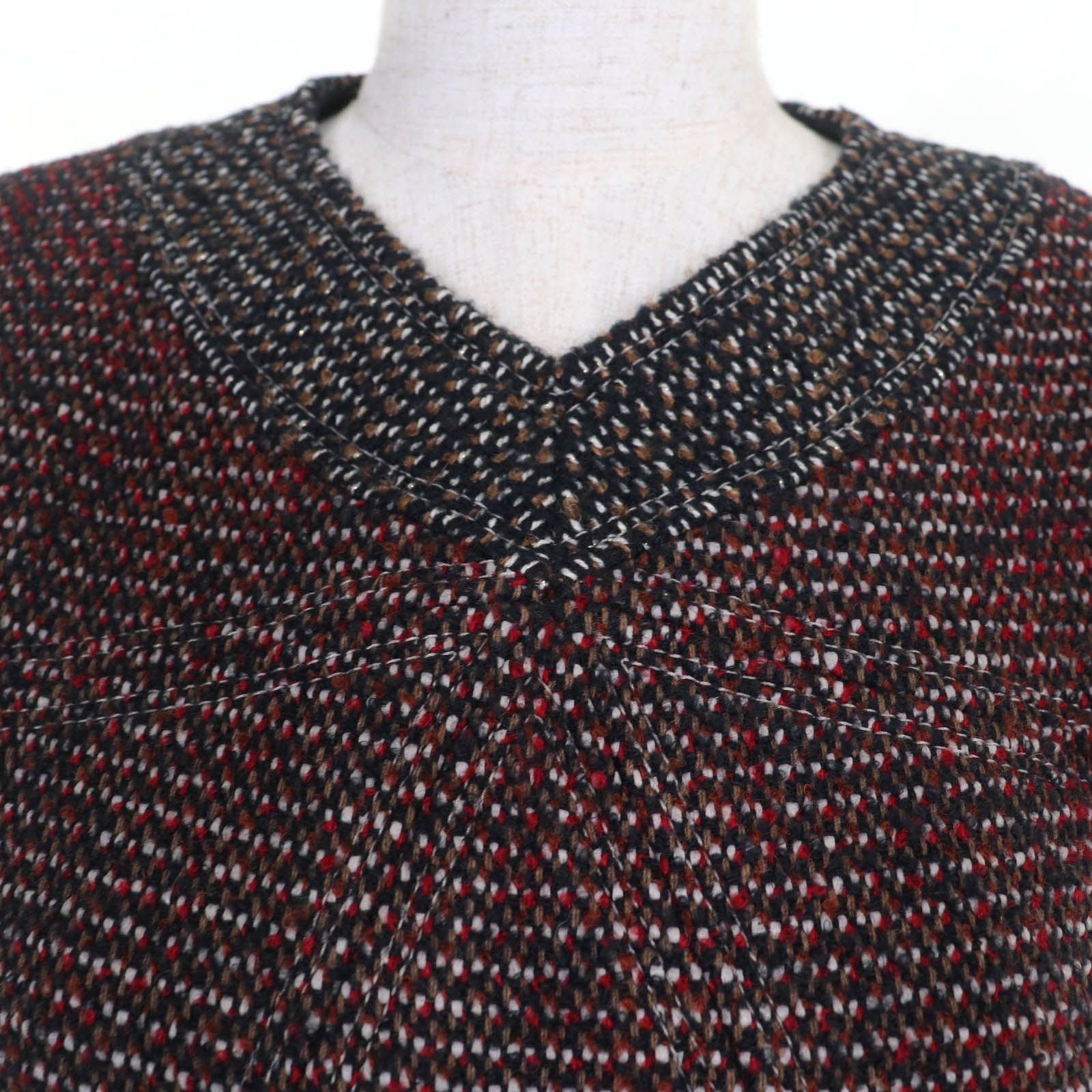 CHANEL 14B Lion CC Button Short Sleeve Tweed Dress Multicolor Size 36