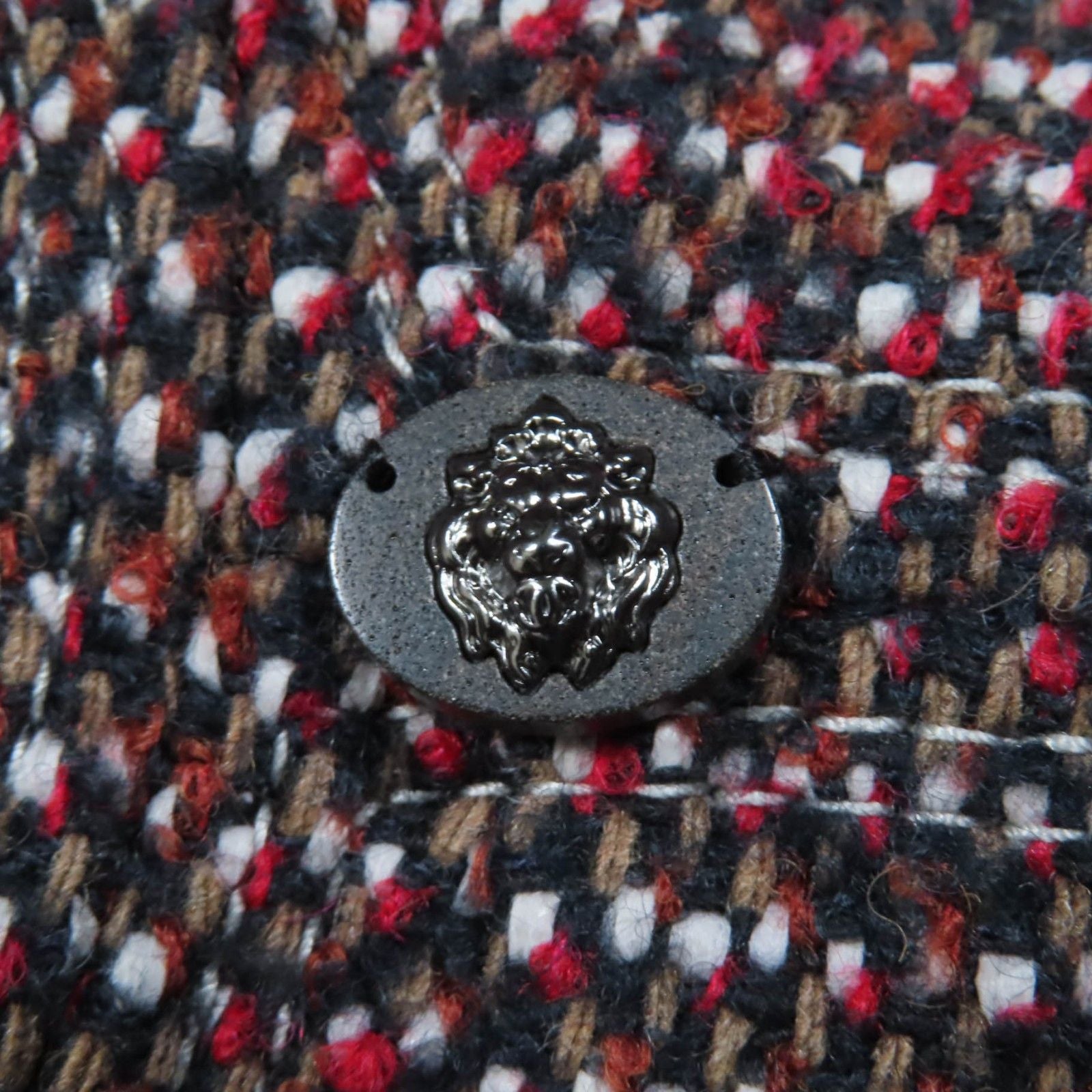 CHANEL 14B Lion CC Button Short Sleeve Tweed Dress Multicolor Size 36
