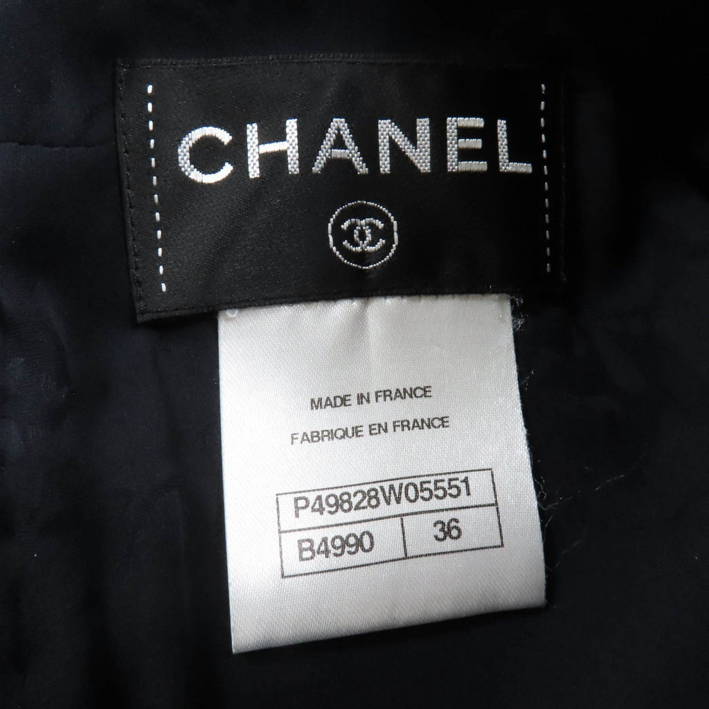 CHANEL 14B Lion CC Button Short Sleeve Tweed Dress Multicolor Size 36
