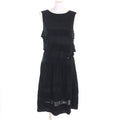 CHANEL 06P Karl Lagerfeld Era CC Mark Tiered Sleeveless Dress Black Size 36