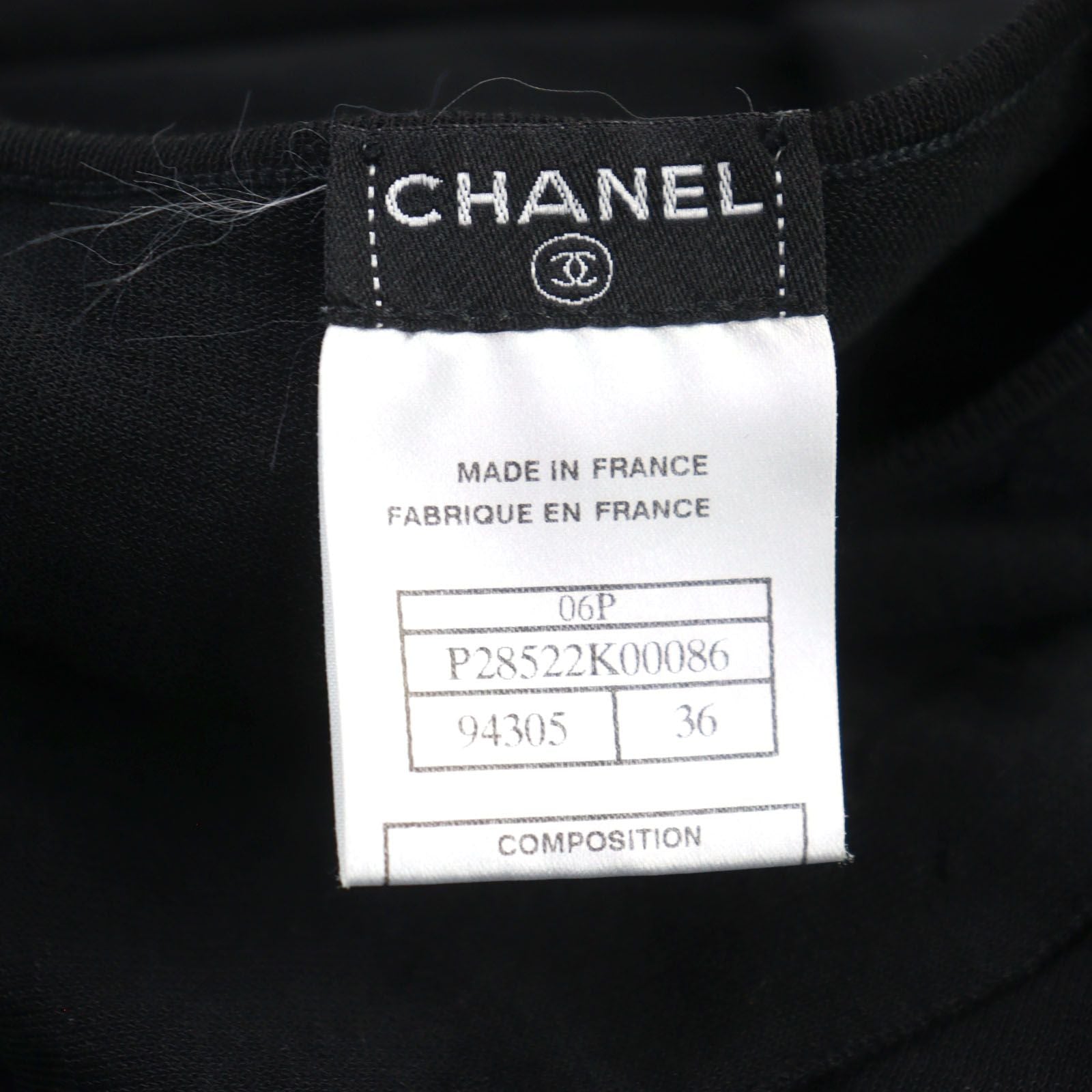 CHANEL 06P Karl Lagerfeld Era CC Mark Tiered Sleeveless Dress Black Size 36