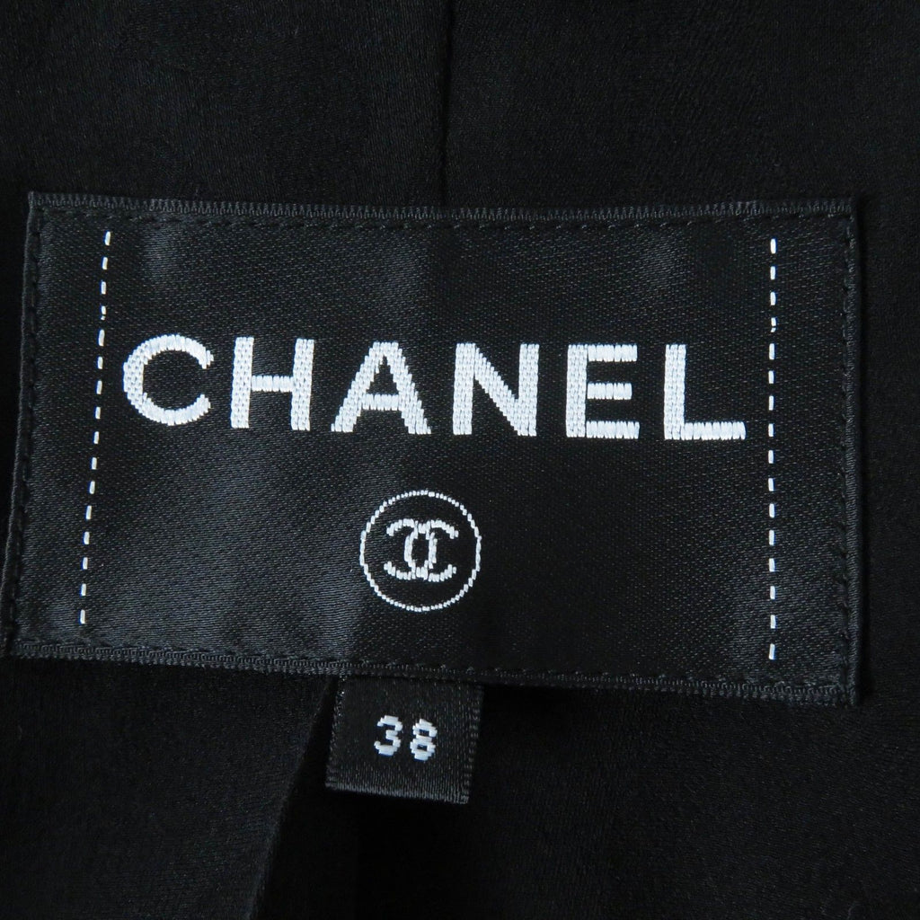 CHANEL 22B Pre-Collection Look 47 Tweed Tailored Jacket CC Buttons Black Turquoise Size 38