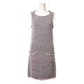 CHANEL Silk Blend Sleeveless Dress with Plated Chain P56642K07388 Size 34