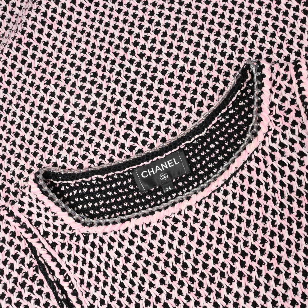 CHANEL Silk Blend Sleeveless Dress with Plated Chain P56642K07388 Size 34