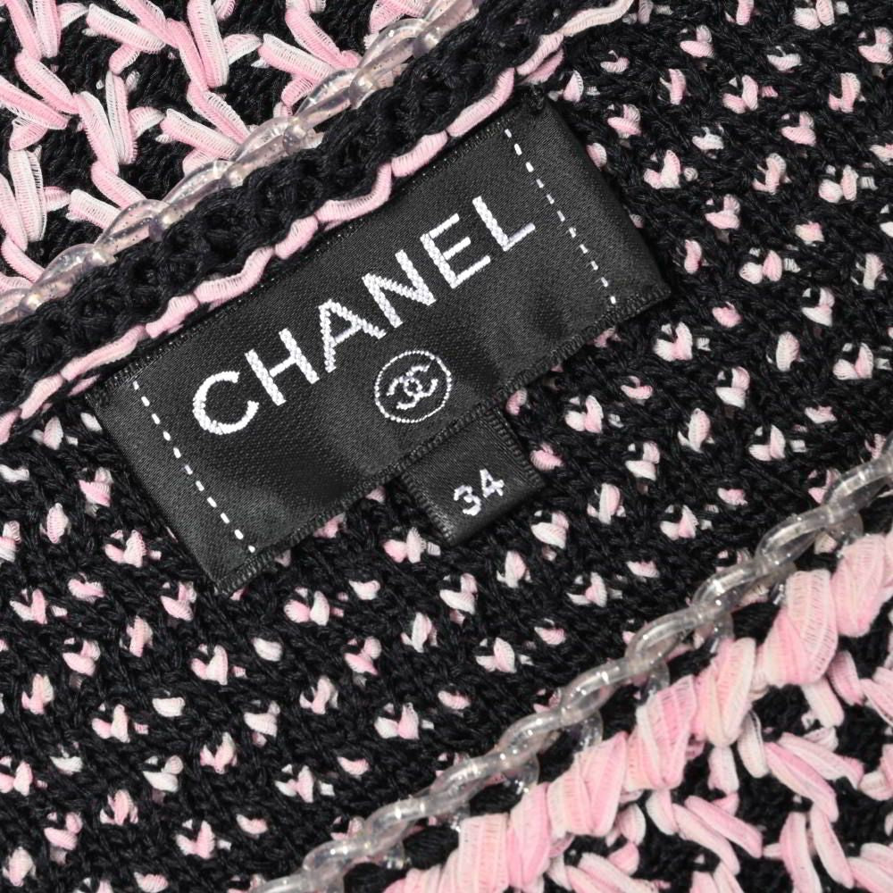 CHANEL Silk Blend Sleeveless Dress with Plated Chain P56642K07388 Size 34