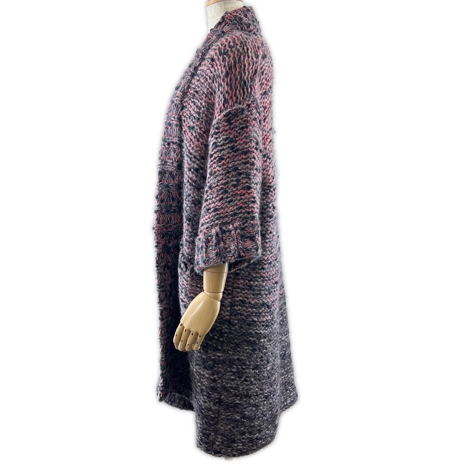 CHANEL Mohair Wool Lion Button Front Open Long Cardigan P50100 Size 34