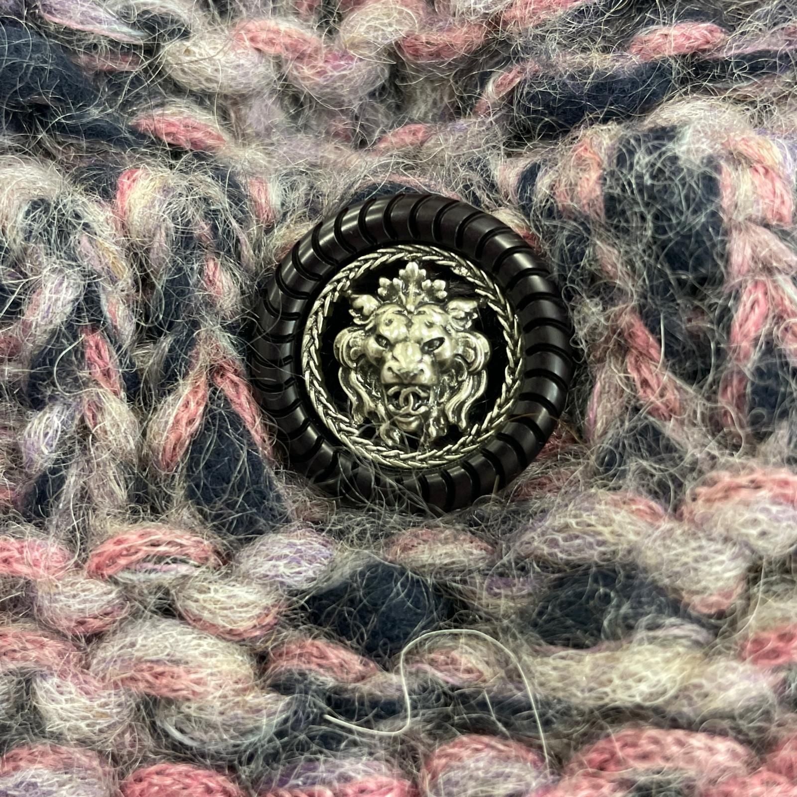 CHANEL Mohair Wool Lion Button Front Open Long Cardigan P50100 Size 34