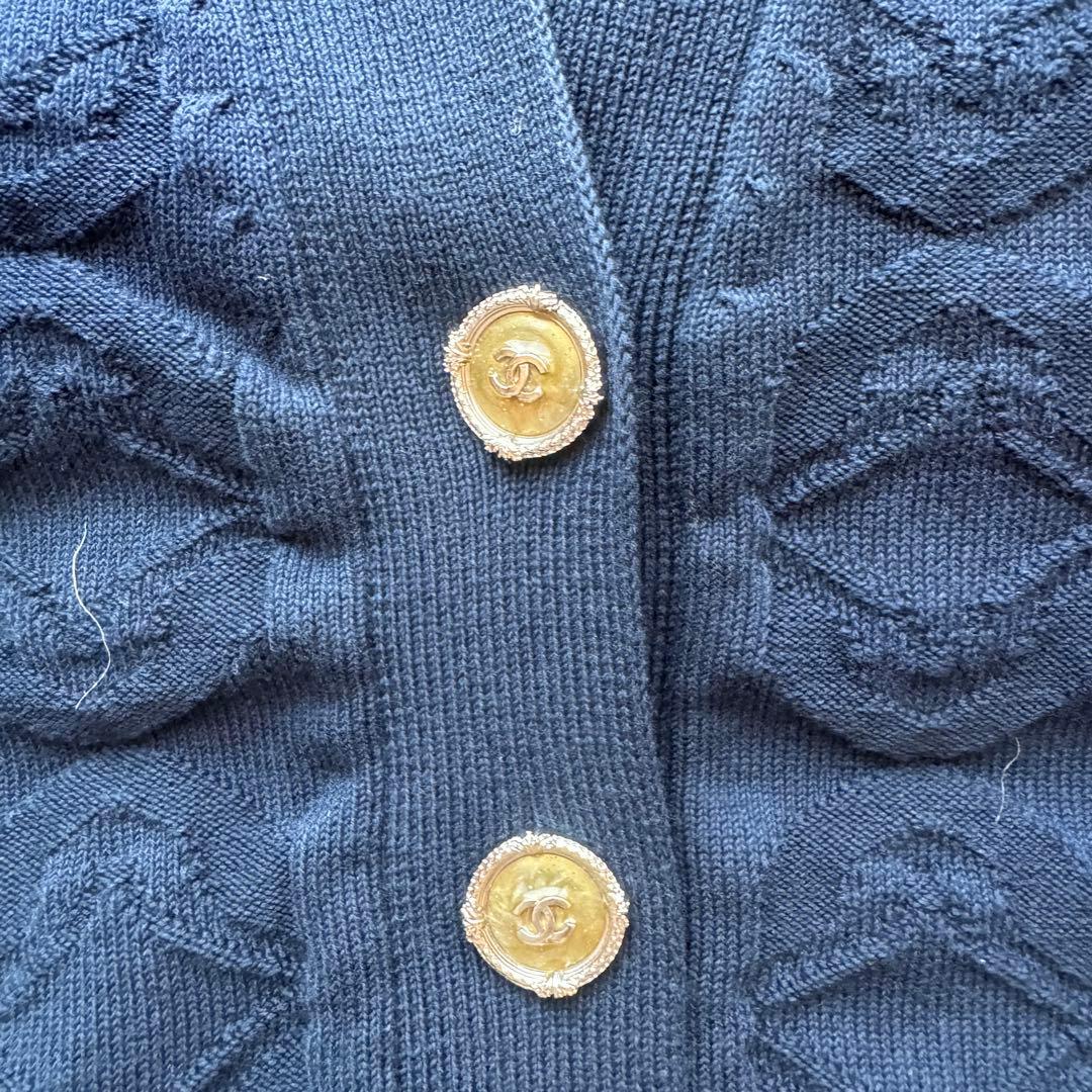 CHANEL Jacket Cardigan Navy Size 38 Unworn