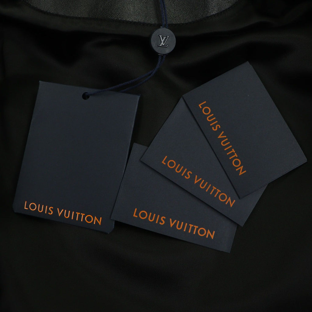 LOUIS VUITTON 23SS Printed Leather Varsity Blouson Black Size 46