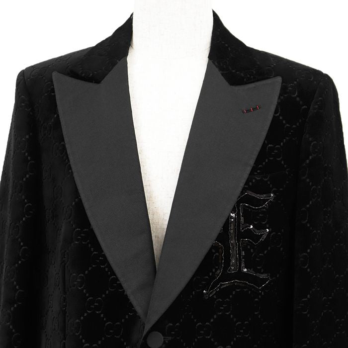 GUCCI GG Velour Tailored Jacket Size 56 Made to Order