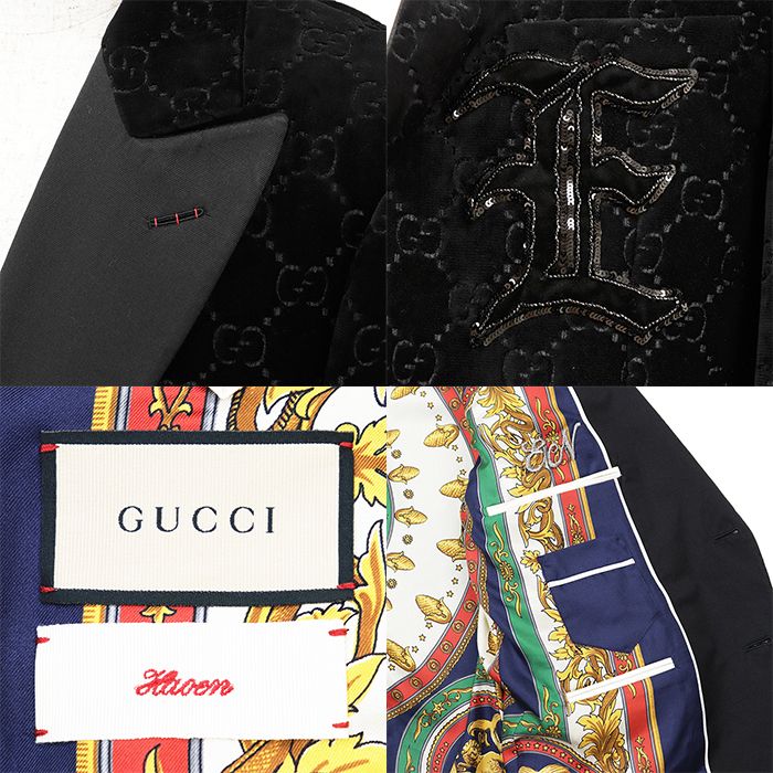 GUCCI GG Velour Tailored Jacket Size 56 Made to Order