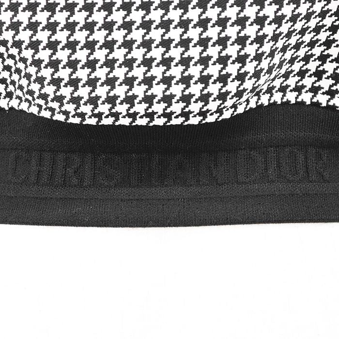 Christian Dior Houndstooth Zip-Up Stand Collar Blouson Monochrome Size 34