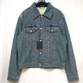 LOUIS VUITTON Monogram Jacquard Denim Jacket Pearl Buttons Ice Blue Size 54