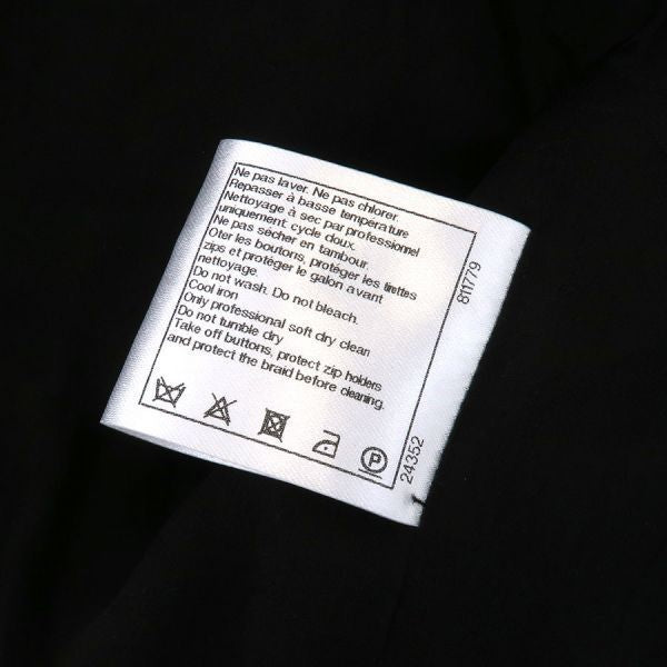 CHANEL No.5 Button Blouson Jacket Black x White Size 38