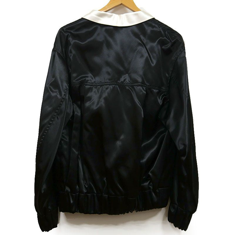 CHANEL No.5 Button Blouson Jacket Black x White Size 38