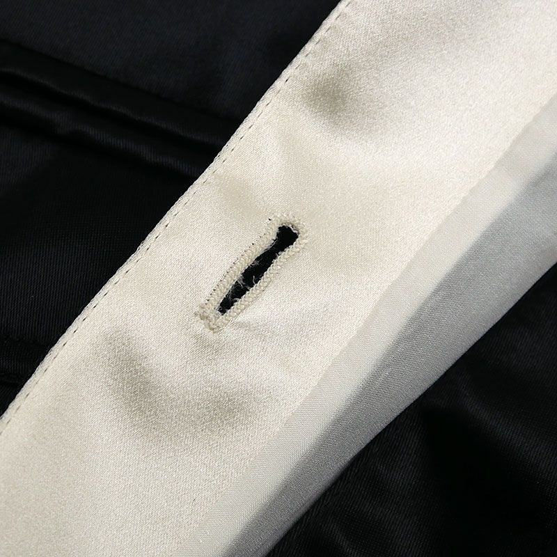 CHANEL No.5 Button Blouson Jacket Black x White Size 38