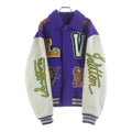LOUIS VUITTON 22AW Multi Patched Mix Leather Varsity Blouson Size 48