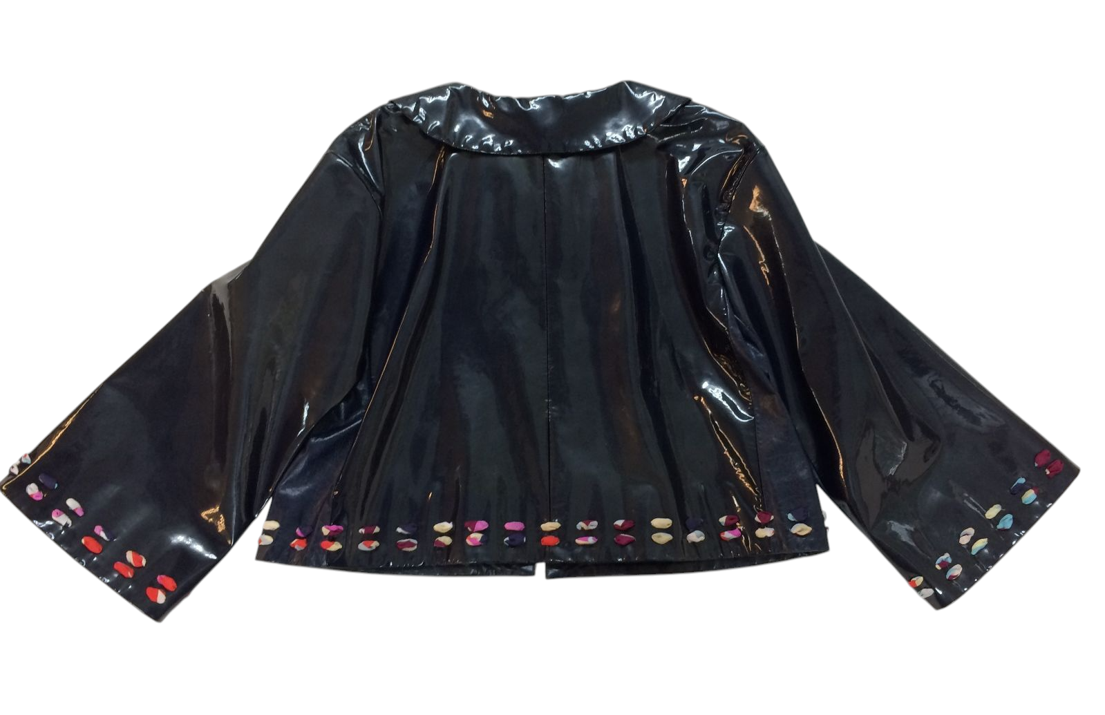 CHANEL CC Mark Ribbon  leather Jacket Size 40