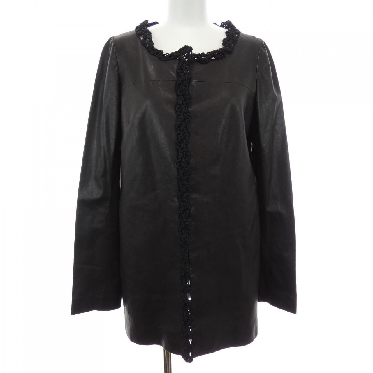 CHANEL 09A Leather Jacket Size 34