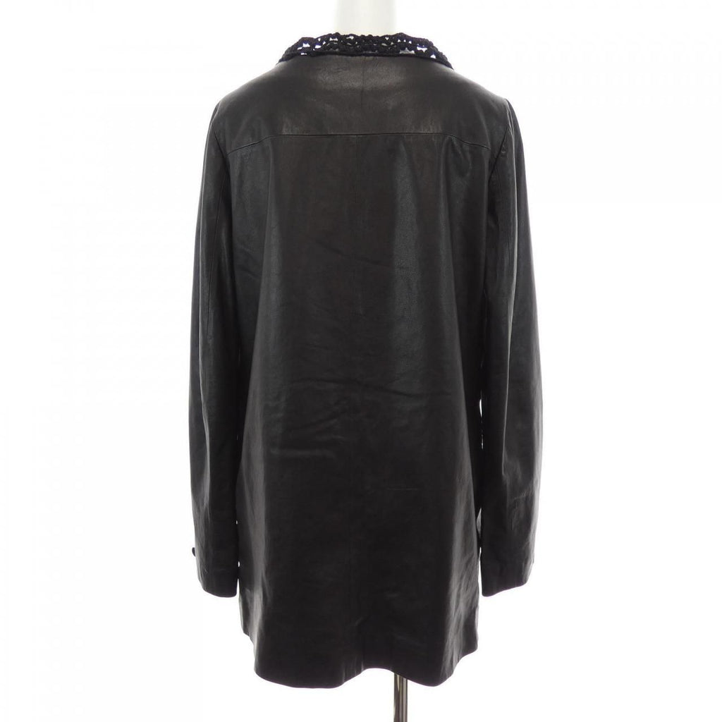 CHANEL 09A Leather Jacket Size 34