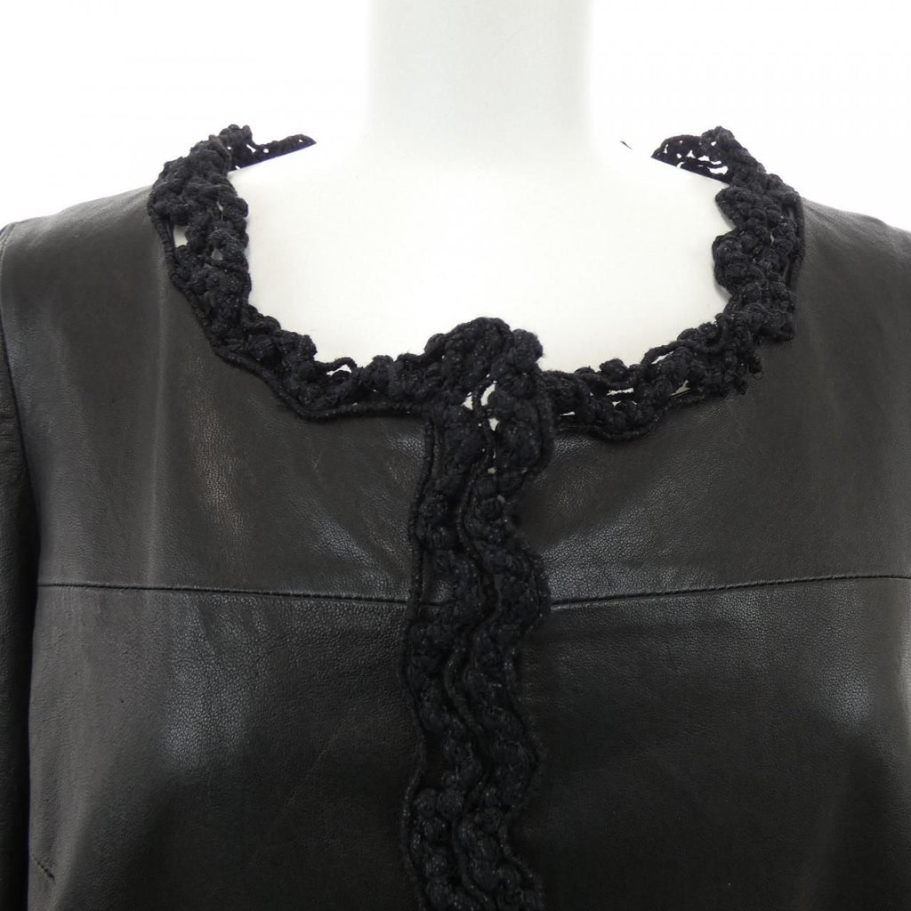 CHANEL 09A Leather Jacket Size 34