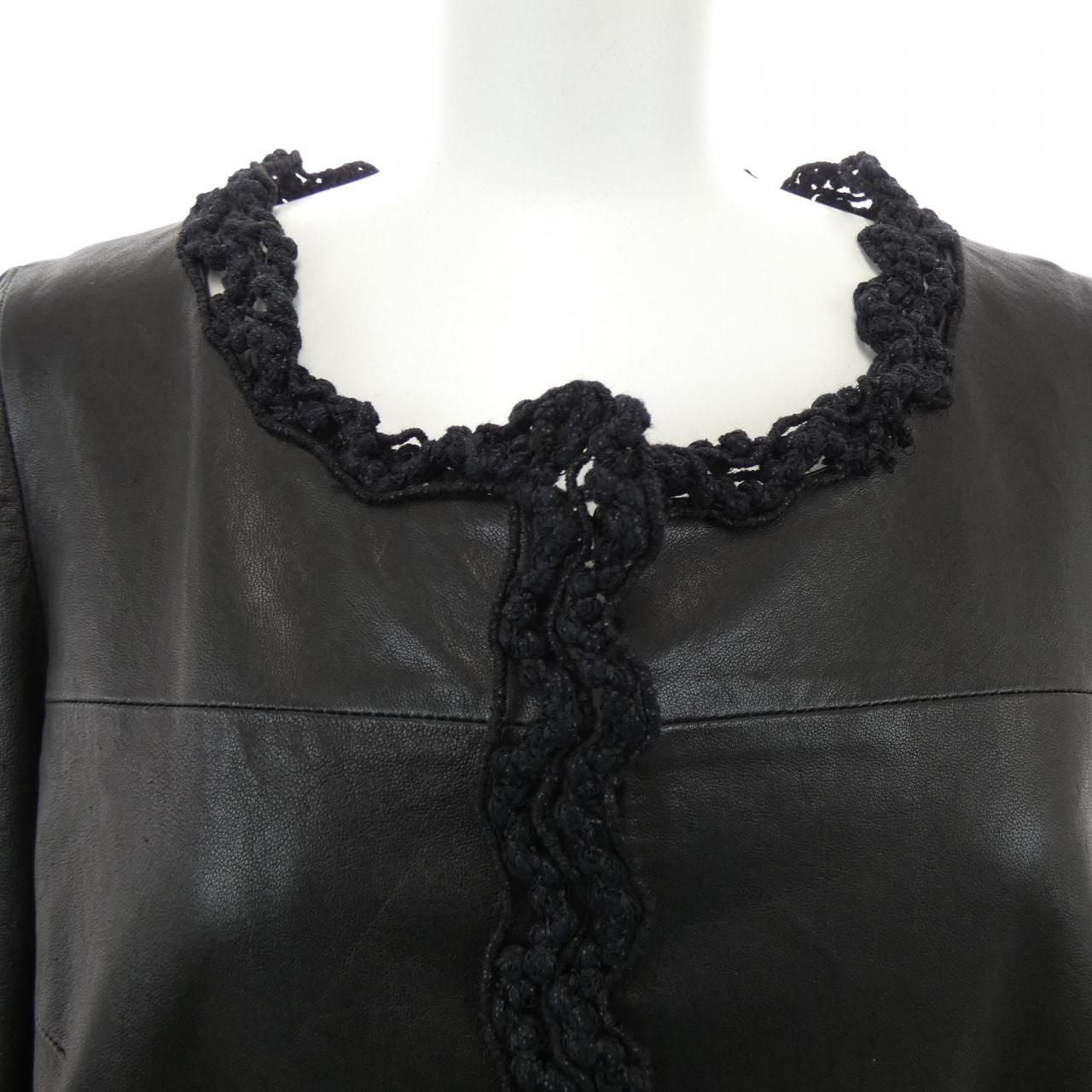 CHANEL 09A Leather Jacket Size 34