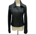 CHANEL Lamb Leather Double Riders Jacket Dot Motif Size 38