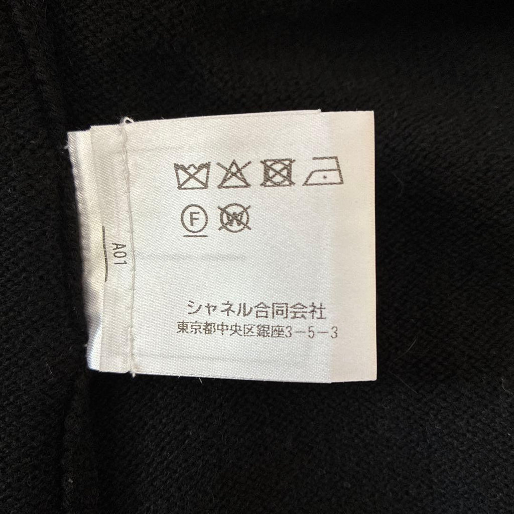 シャネル カシミヤ100% ニットジャケット 黒