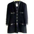 CHANEL カメリア ウールシルク ノーカラージャケット サイズ42