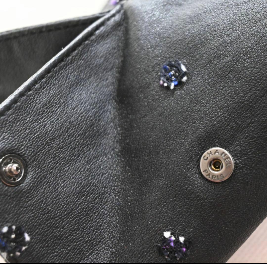CHANEL Lamb Leather Double Riders Jacket Dot Motif Size 38