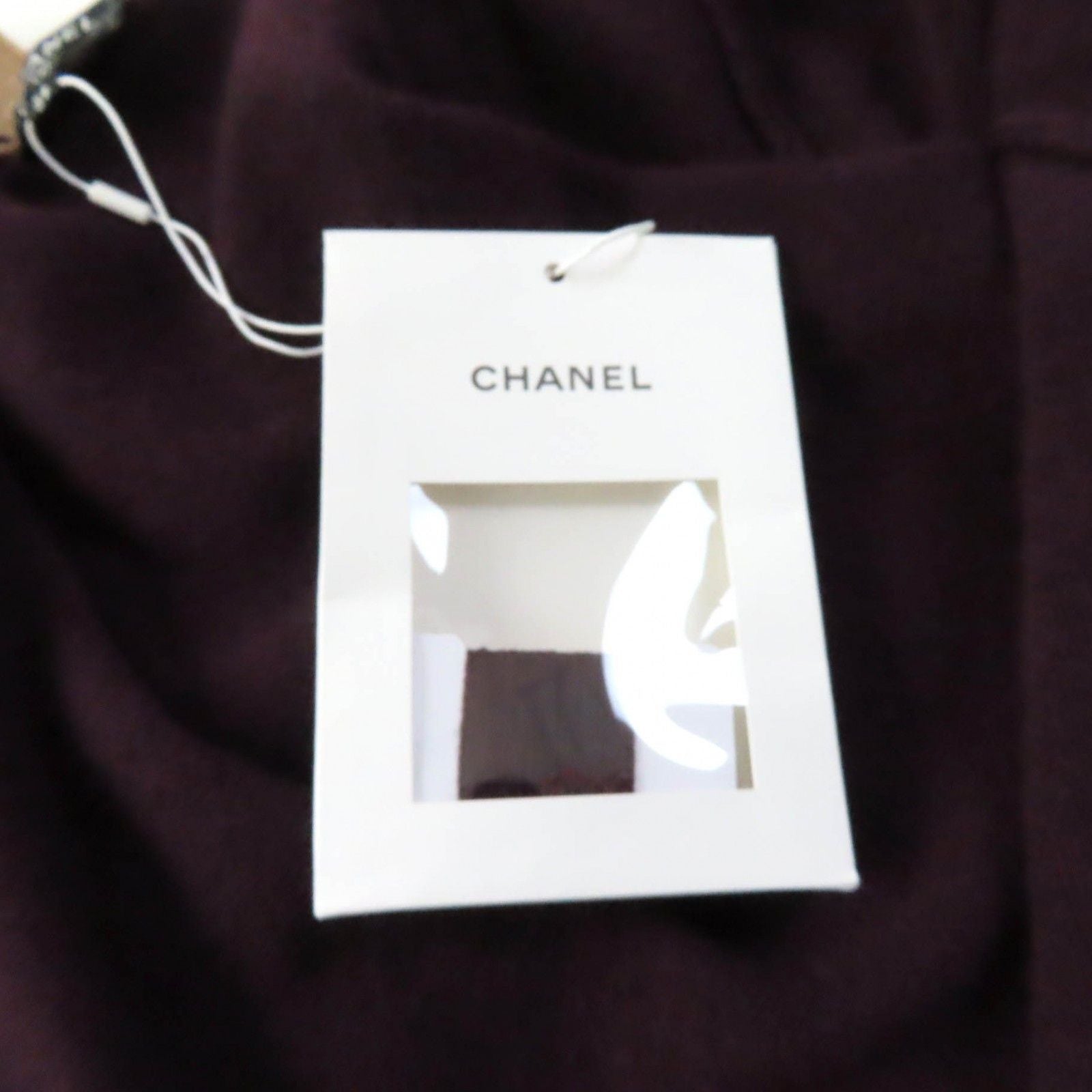 CHANEL 17A Cashmere Keyhole Button Cardigan Plum / Golden Beige Size 38